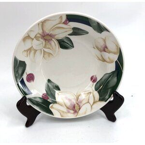 Vintage Savannah Grove Grand Flora Soup Bowl 8" Stoneware Magnolias Berries